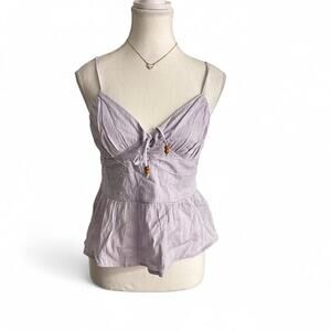 Planet Heart Cotton Lavender Light Purple Casual Baby Doll Cami Top Size Medium
